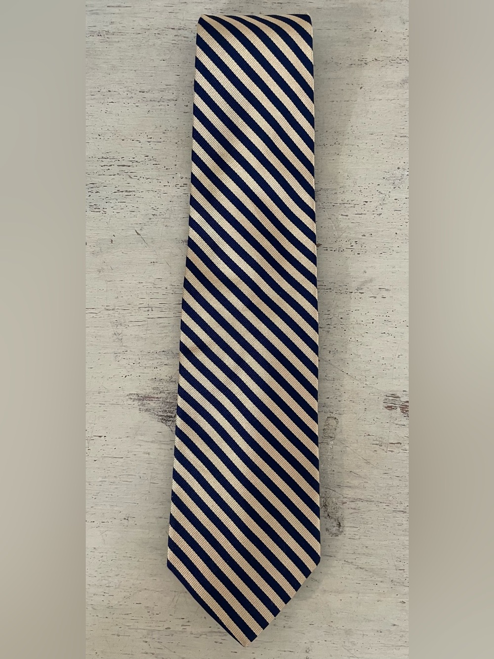 Brooks Brothers MAKERS Made in USA Horizontal Stripe Print Woven Silk Tie $118